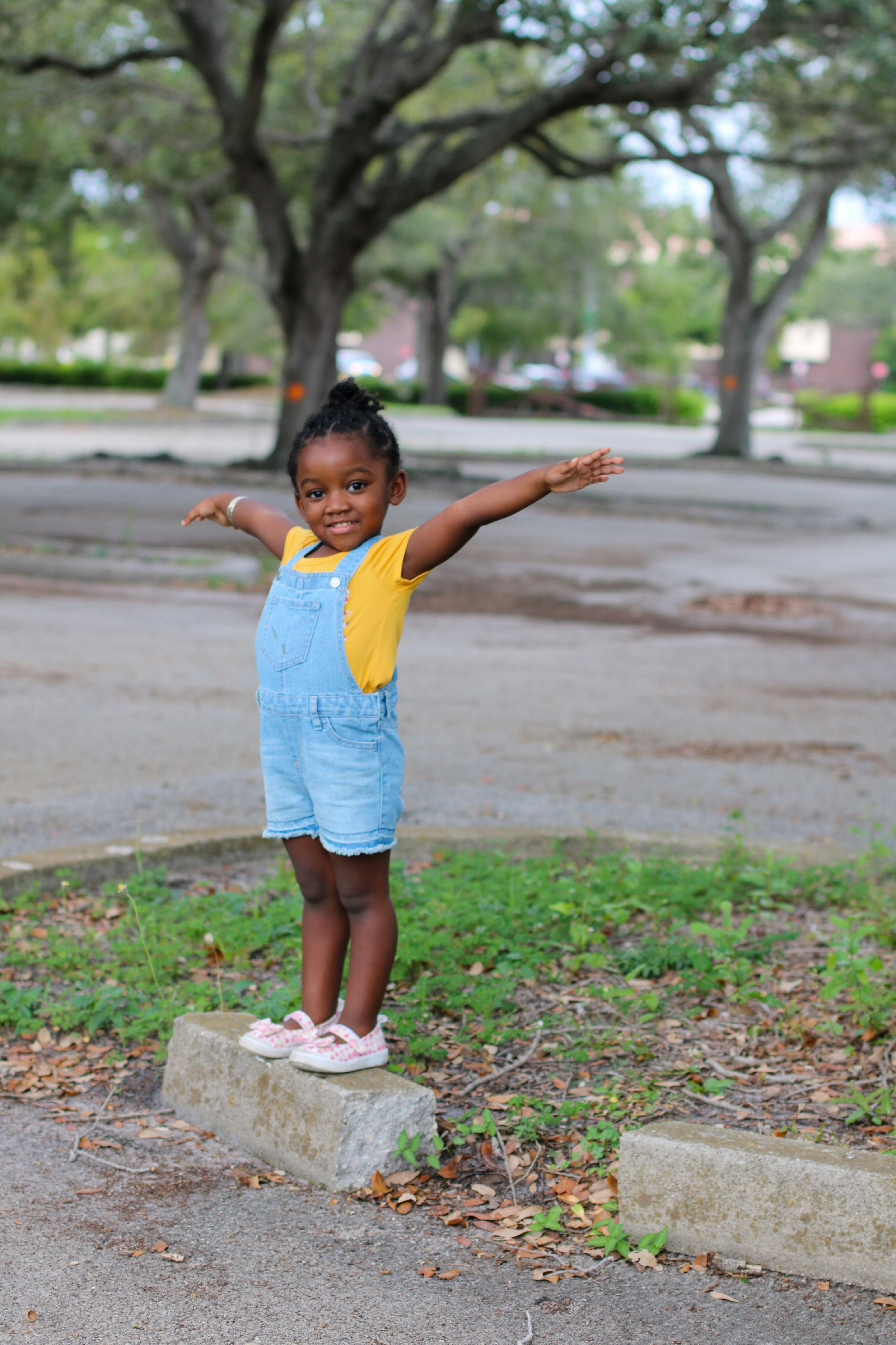 Original photo of a young girl outdoors