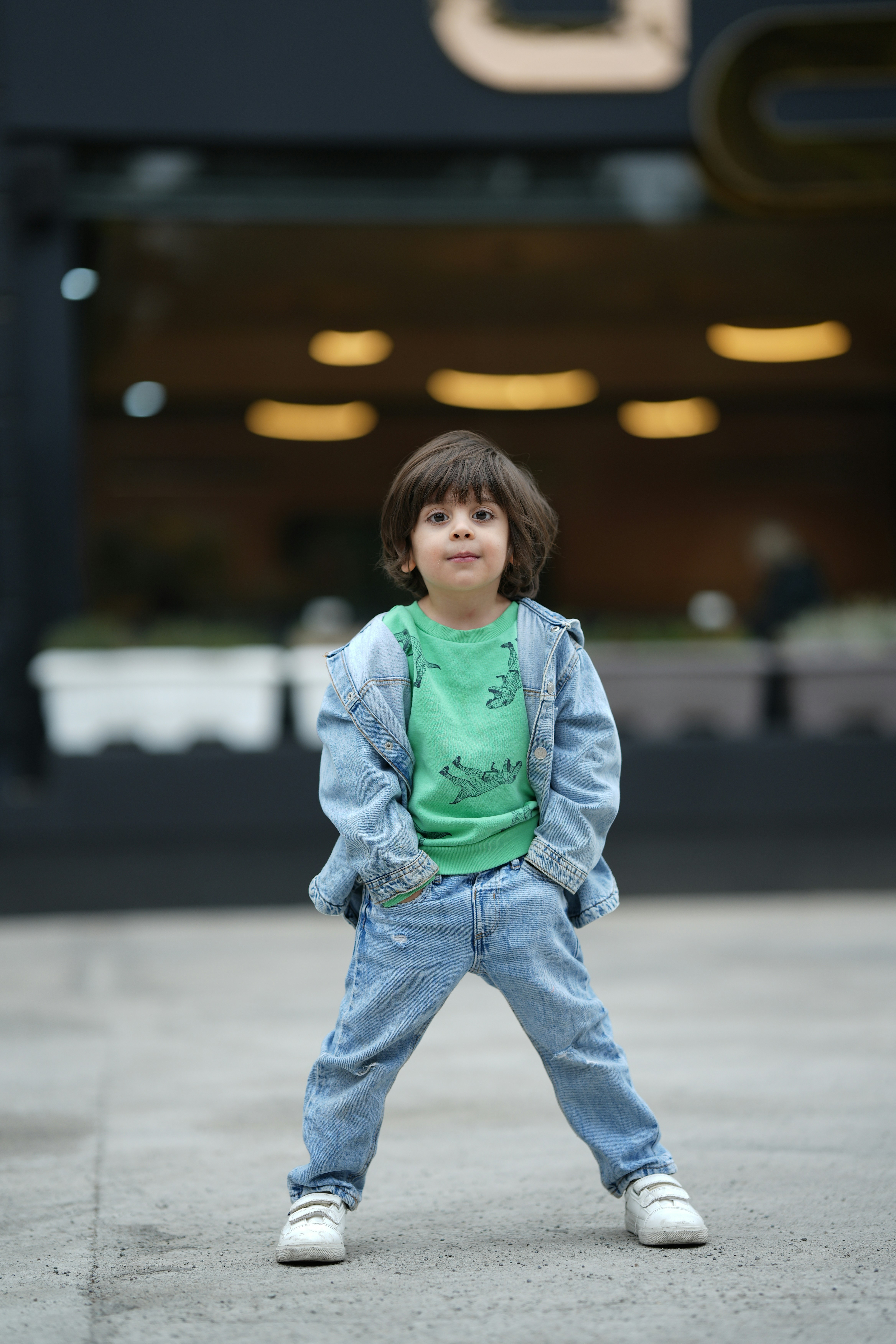 Original photo of a young boy outdoors